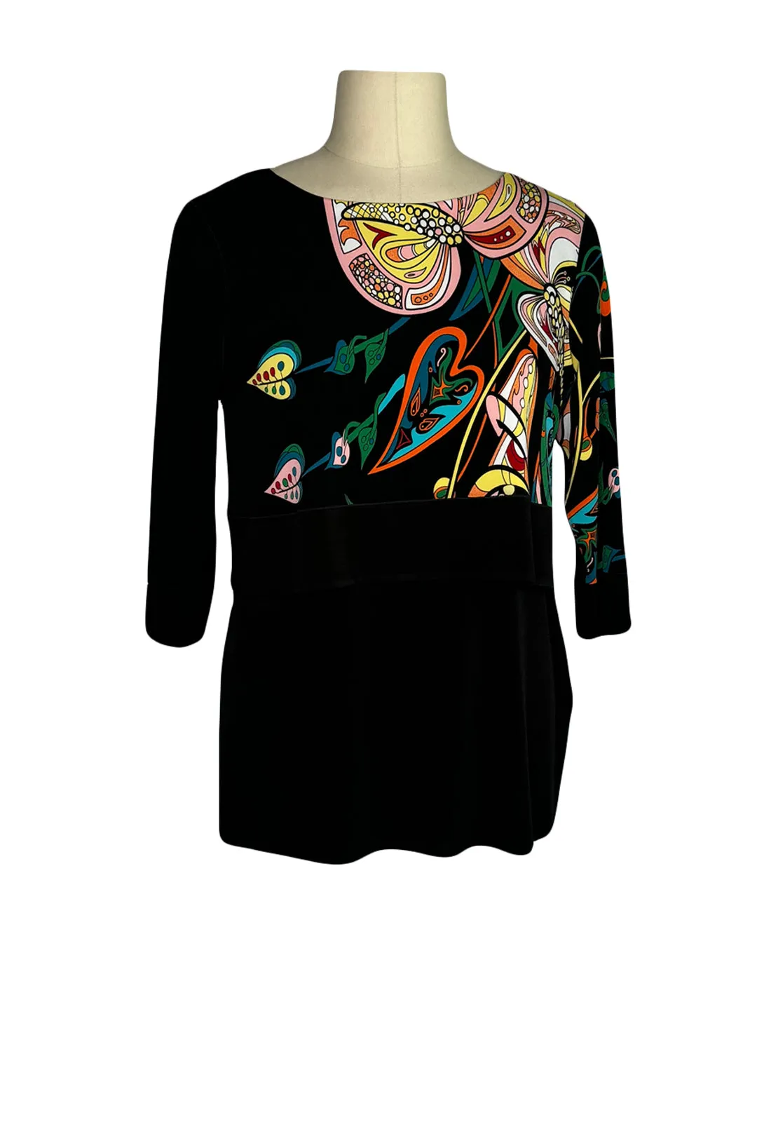 3/4 sleeve side slits banded tunic