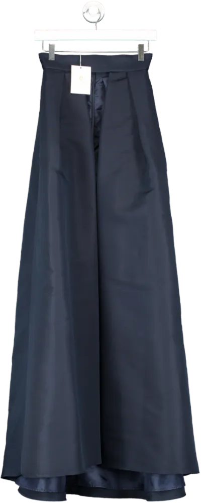 ALEXIA MARÍA Blue Silk Faille Convertible Skirt UK 4