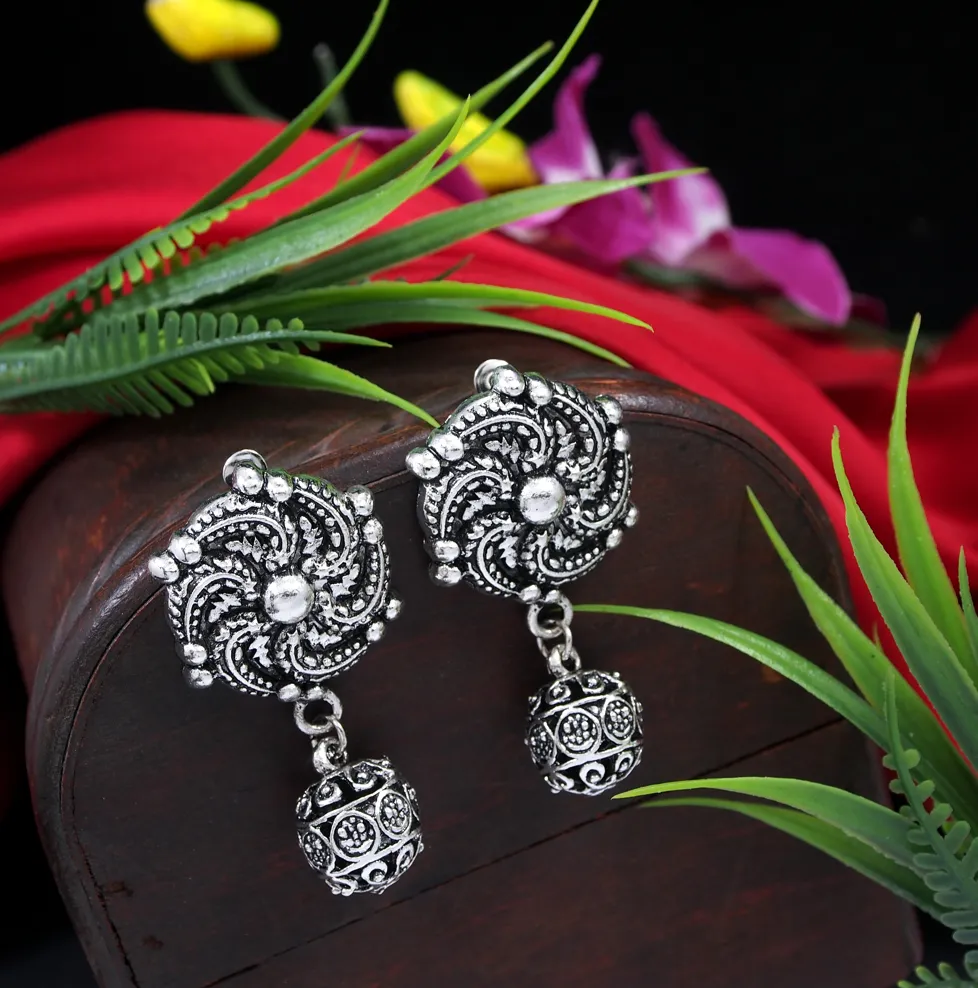 Antique Gold/Silver Plated Windmill Shaped Drop Earring