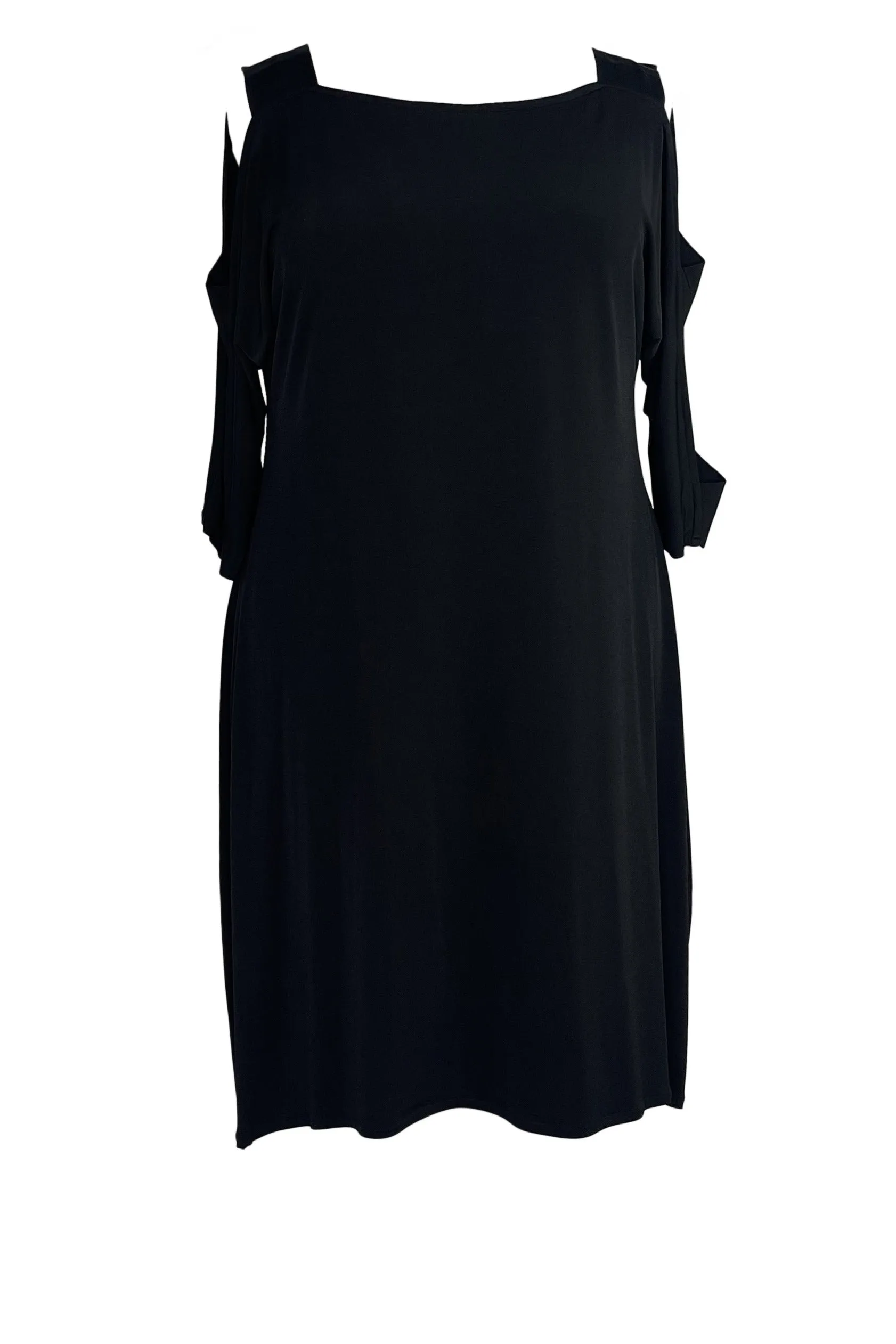 Banded 3/4 dolman sleeve single layer dress