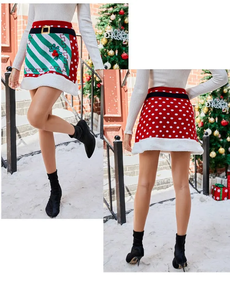 Christmas patchwork skirt