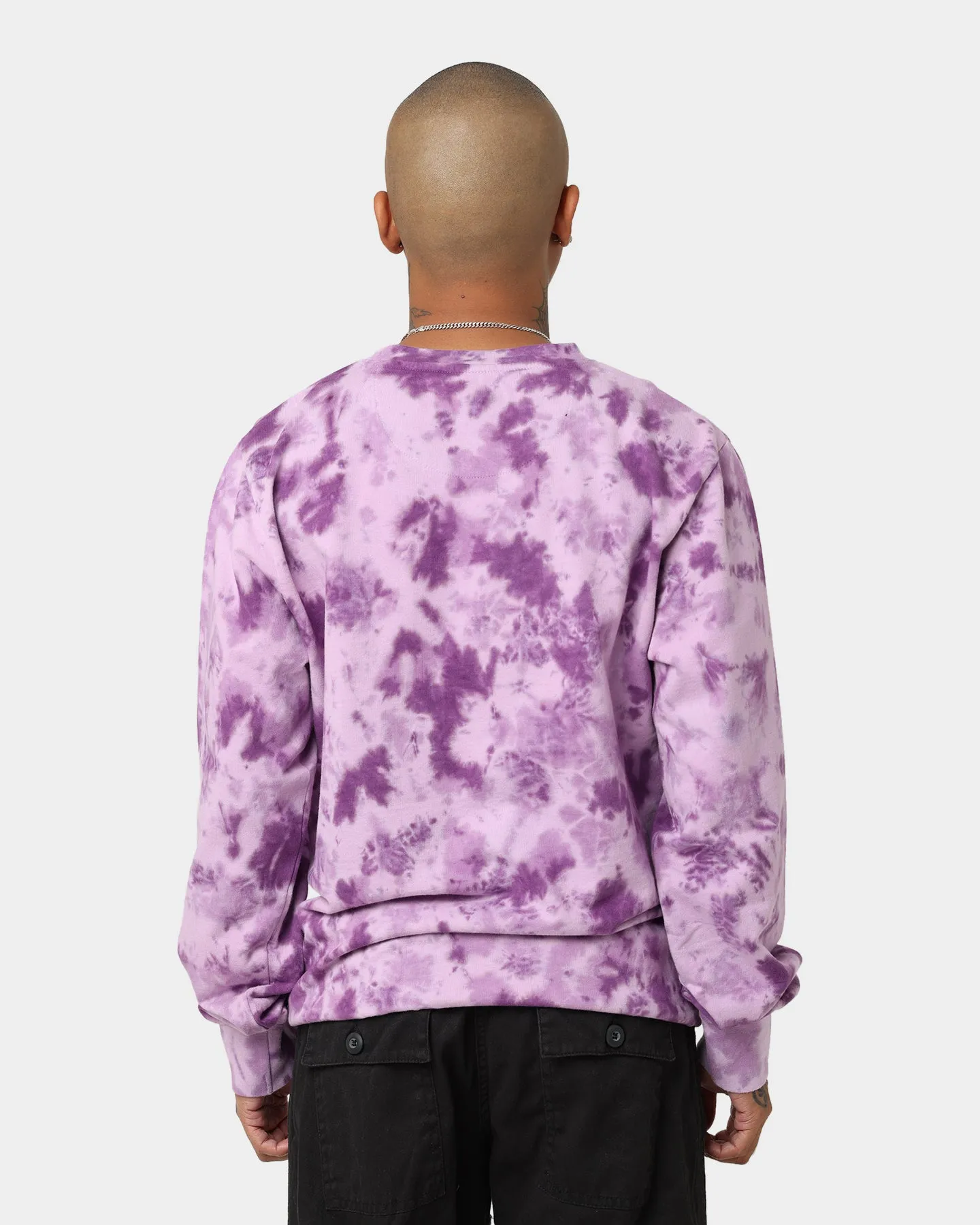 Crooks & Castles Los Angeles Serif Tie Dye Crewneck Purple Tie Dye