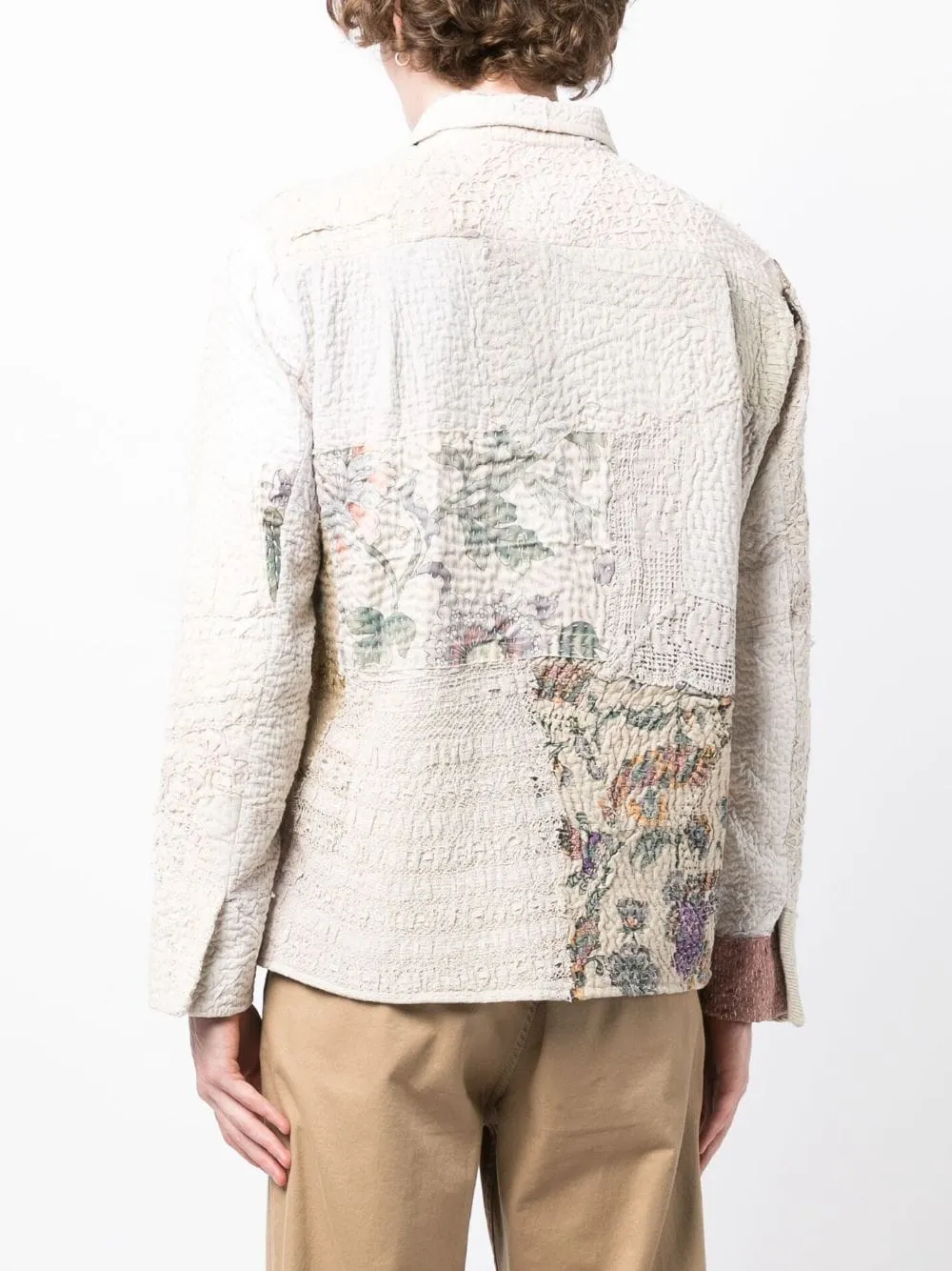 Embroidered-Patchwork Cotton Shirt Jacket