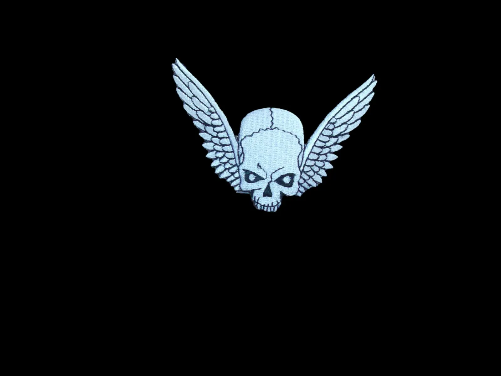 FLYING SKULL WITH WINGS JACKET PATCH 4" X 3" INCHES