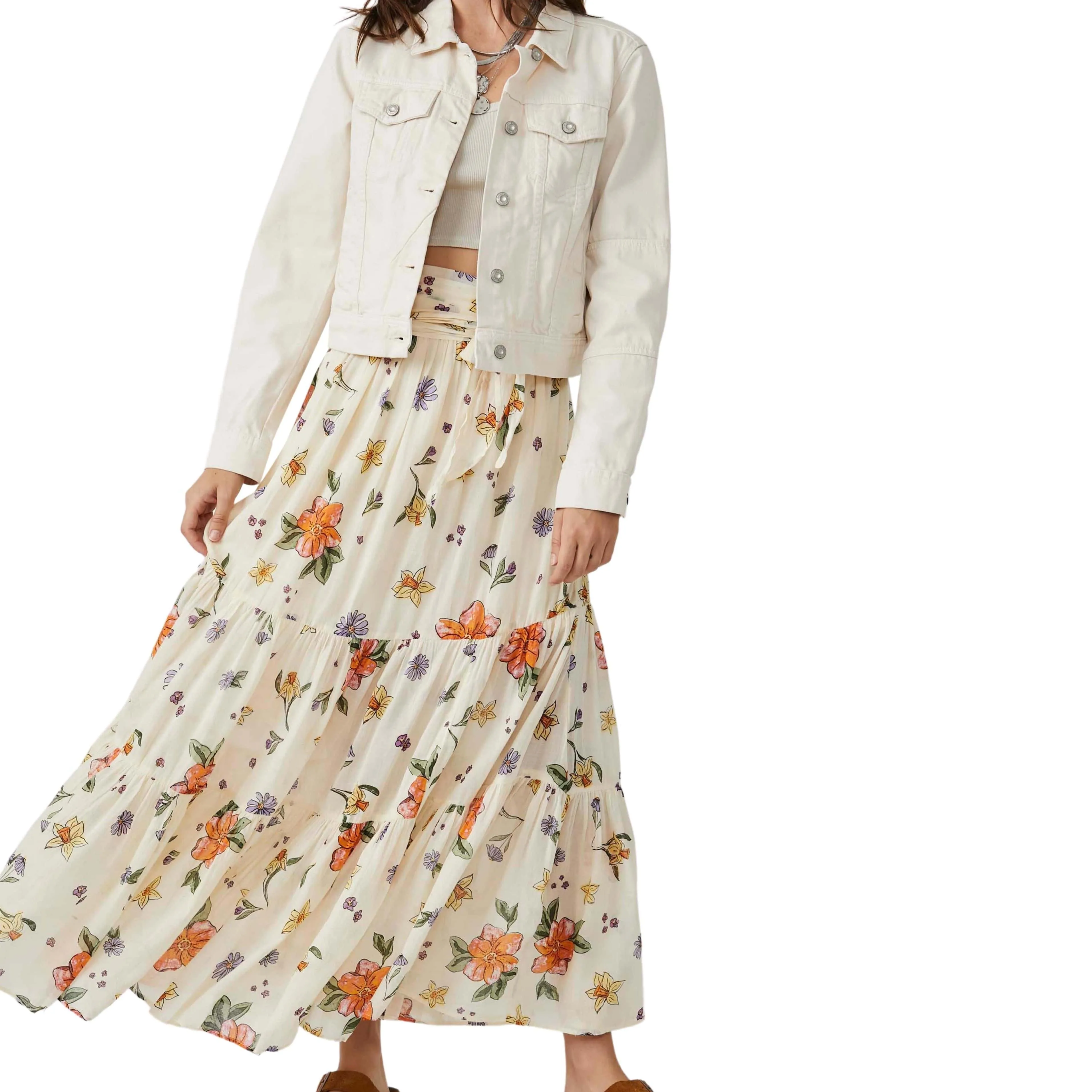 Free People Luna Convertible Maxi Ivory Combo