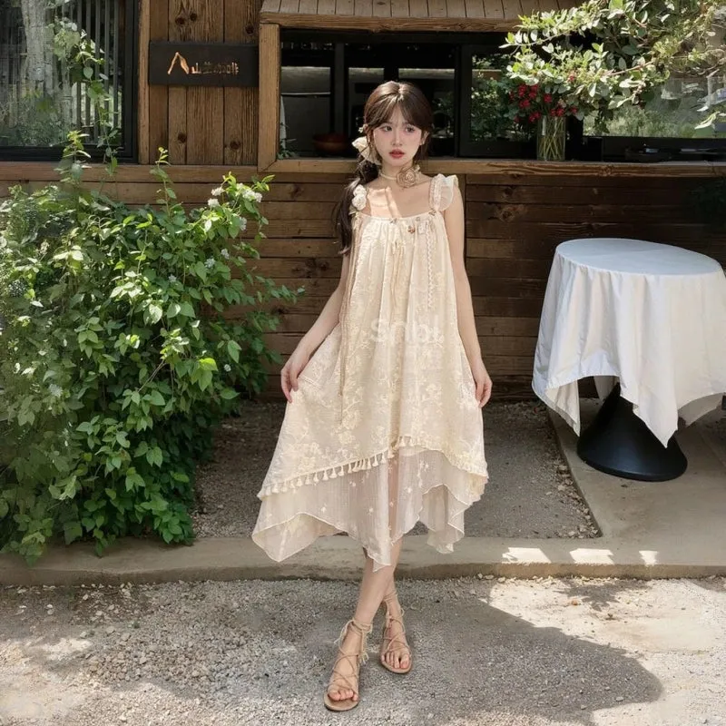 French Jacquard Lace Patchwork Dress