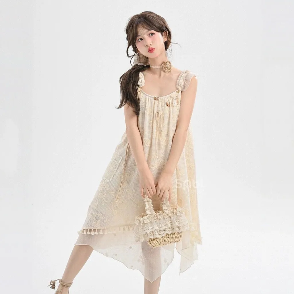 French Jacquard Lace Patchwork Dress