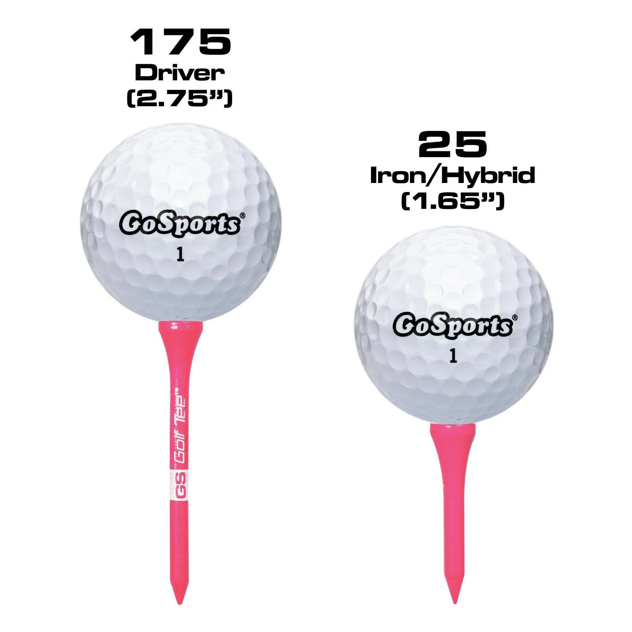 GoSports 2.75" Premium Wooden Golf Tees - Pink