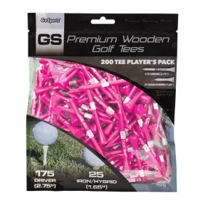 GoSports 2.75" Premium Wooden Golf Tees - Pink