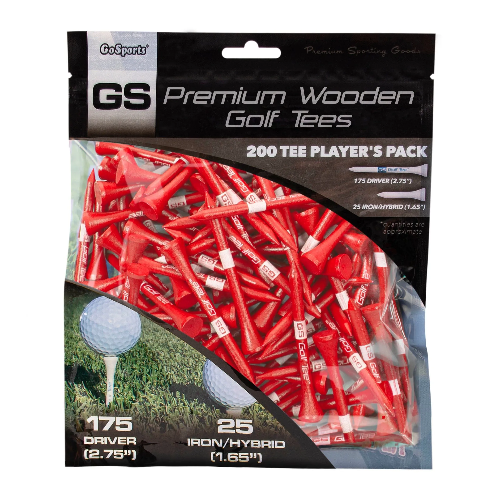 GoSports 2.75" Premium Wooden Golf Tees - Pink