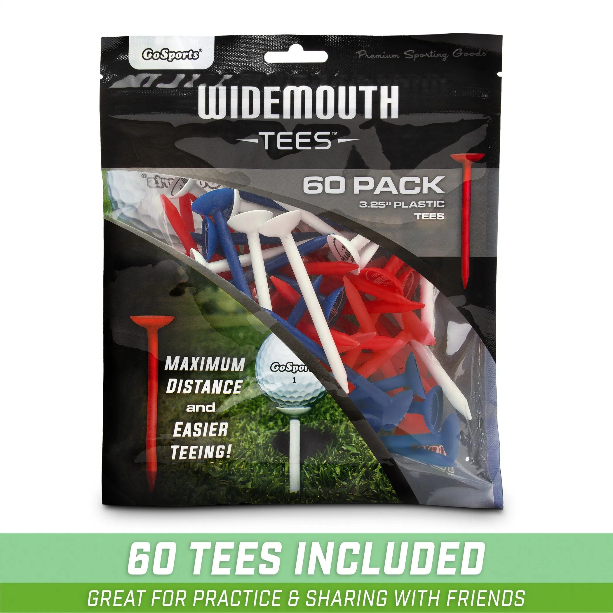 GoSports 3.25" Widemouth Plastic Golf Tees