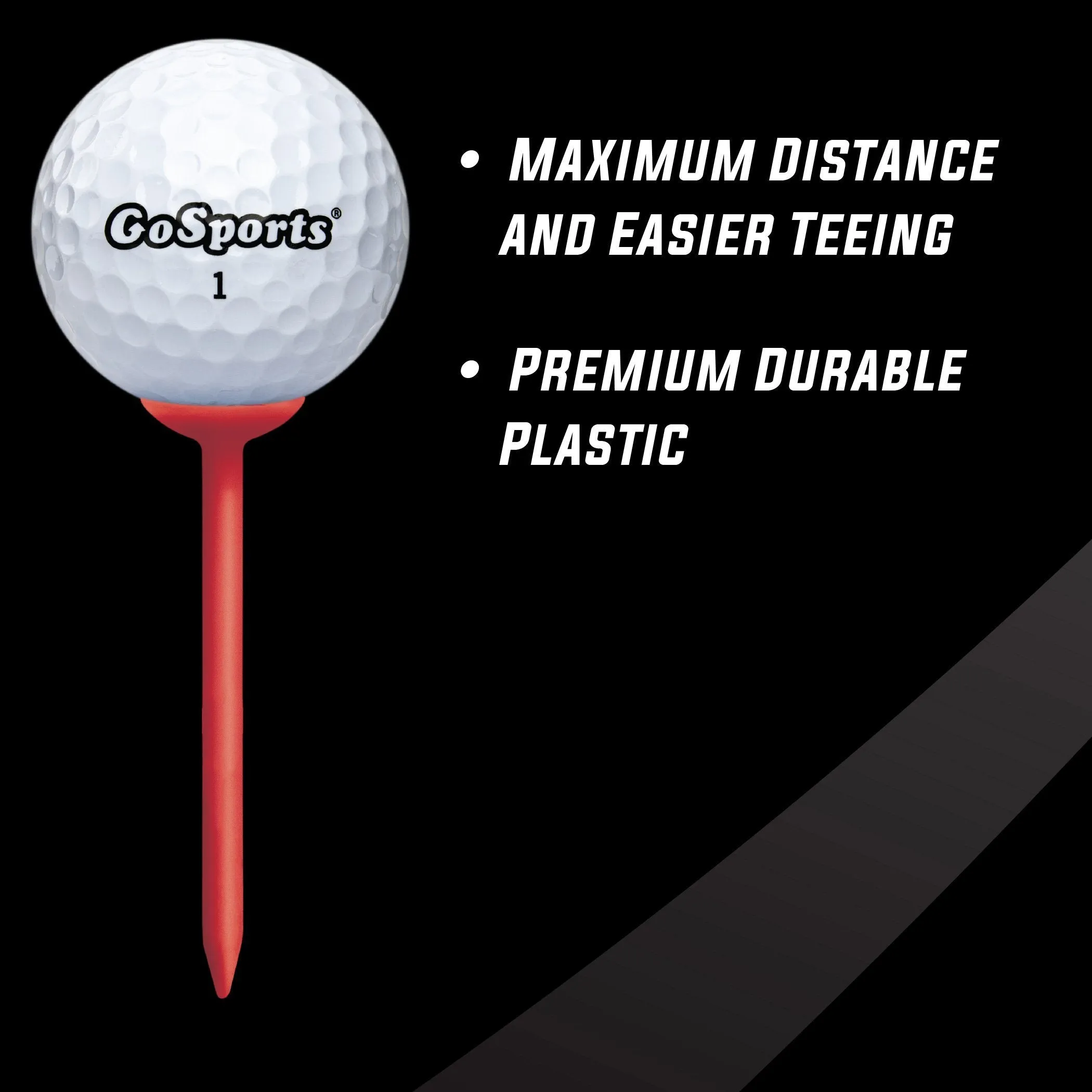 GoSports 3.25" Widemouth Plastic Golf Tees