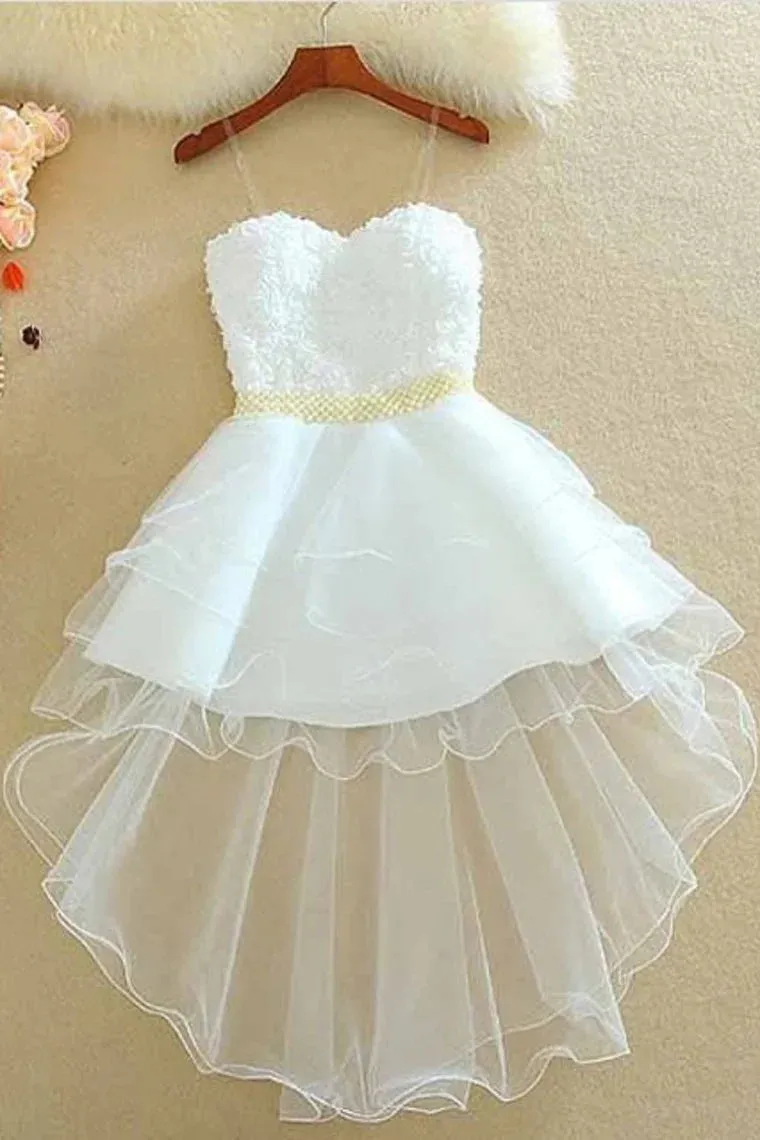Homecoming Dresses A Line High Low With Beaded Waistline