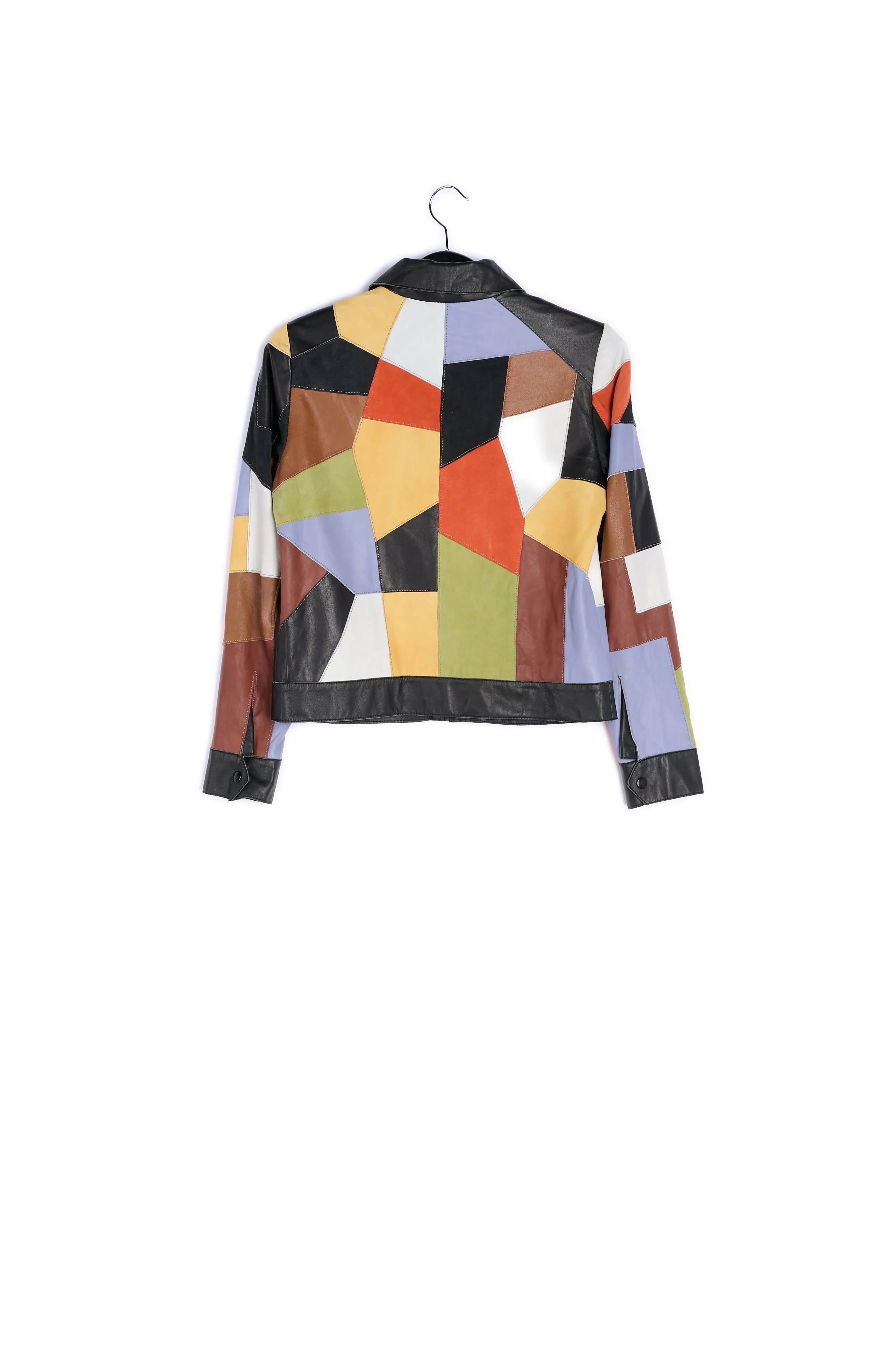 Leather patchwork jacket