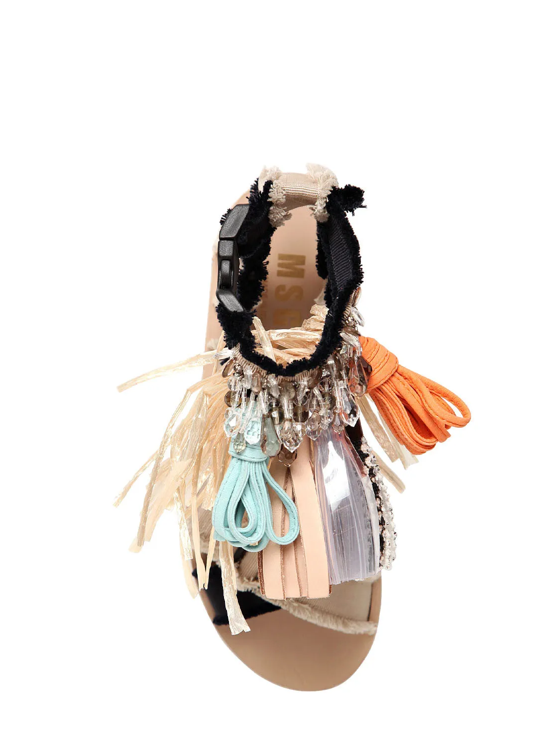 MSGM Fringed Canvas Sandals - Multi