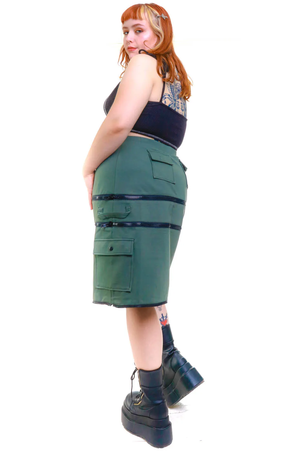 Olive Carmen 5-in-1 Convertible Cargo Skirt