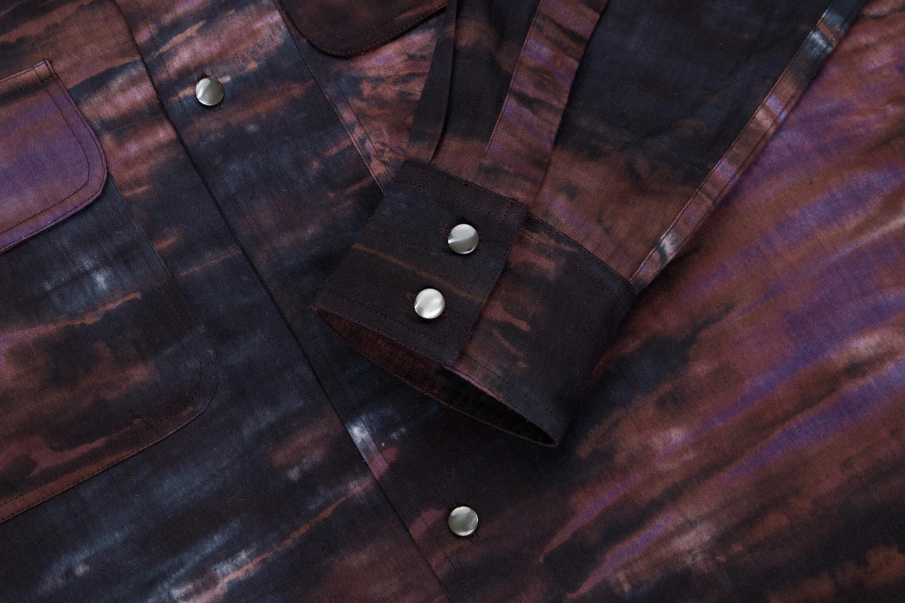 Open Collar Shirt ~ Midnight Tie Dye