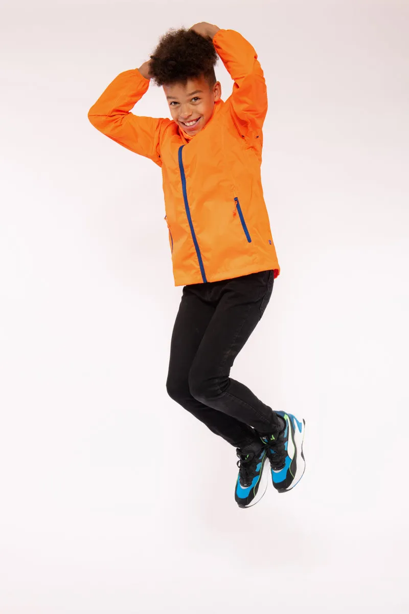 Origin Mini Packable Waterproof Kids Jacket - Neon Orange