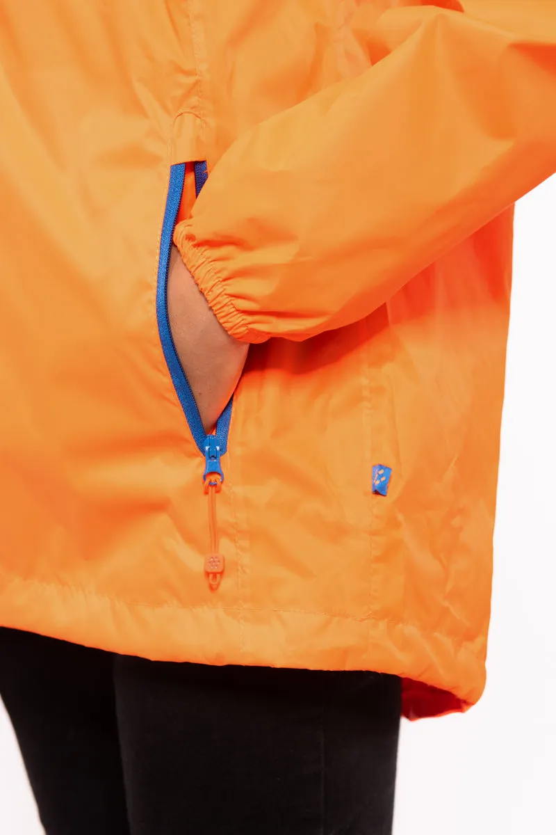 Origin Mini Packable Waterproof Kids Jacket - Neon Orange