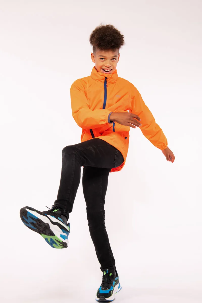 Origin Mini Packable Waterproof Kids Jacket - Neon Orange