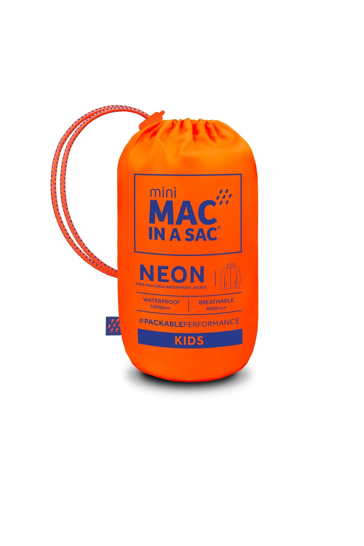 Origin Mini Packable Waterproof Kids Jacket - Neon Orange