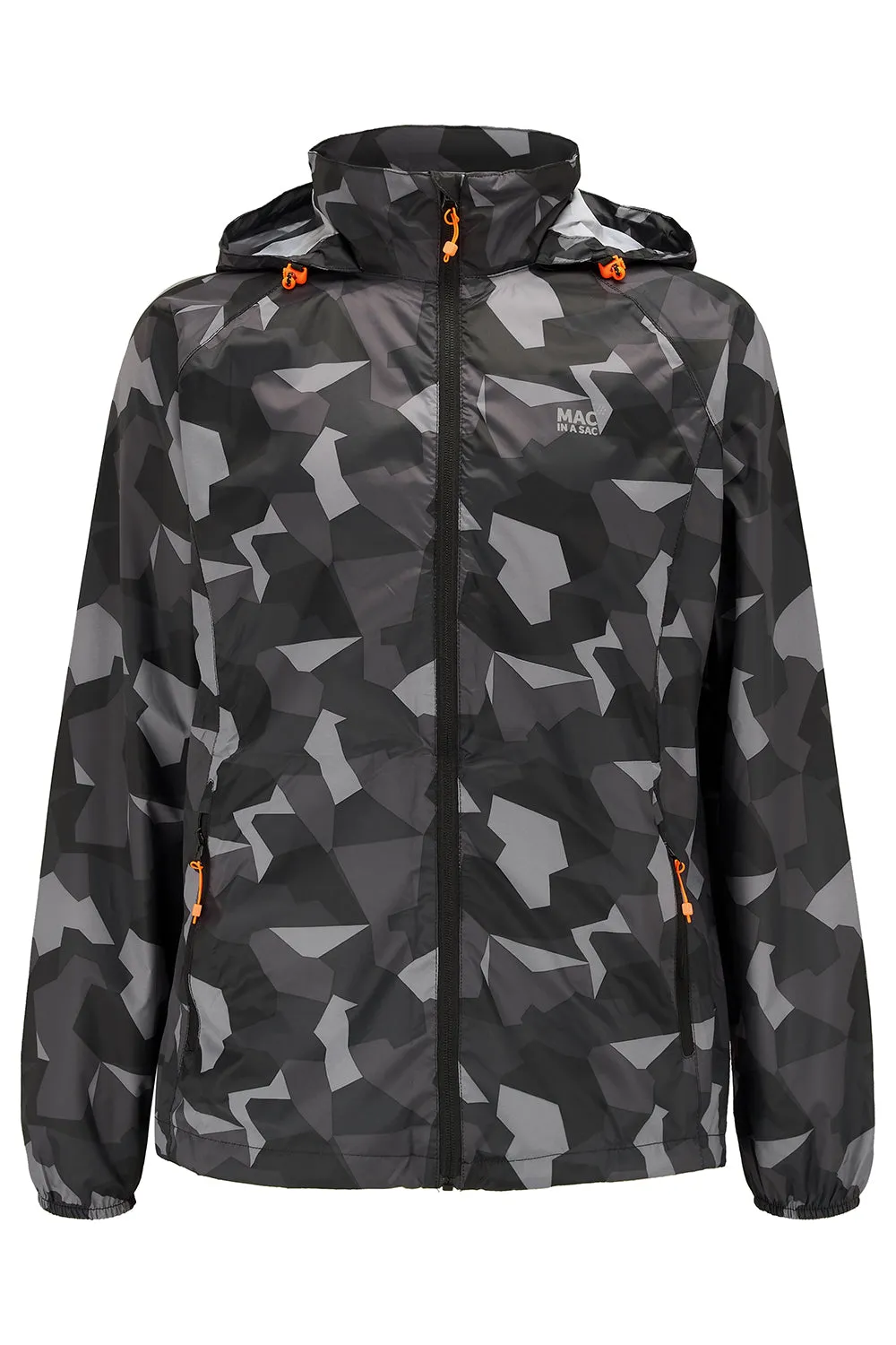 Origin Packable Waterproof Jacket - Black Camo Tonal Zip