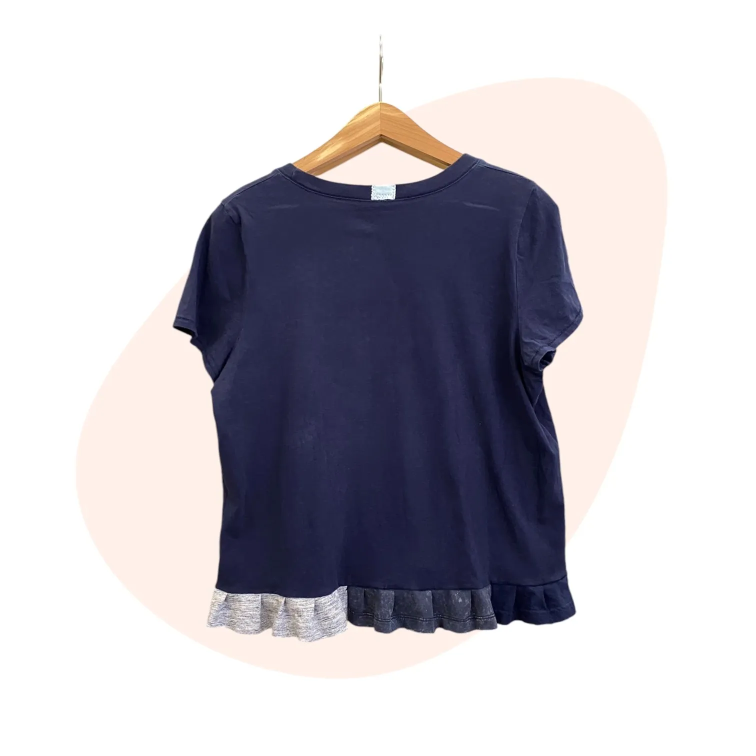Patchwork Top #38 - Navy / Black / Grey - Size L