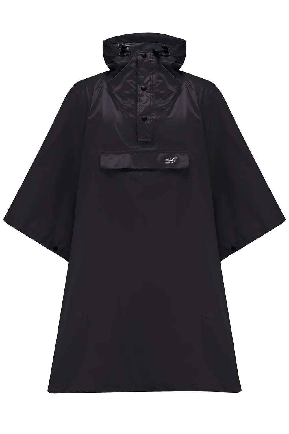 Poncho Packable Waterproof Cape - Black