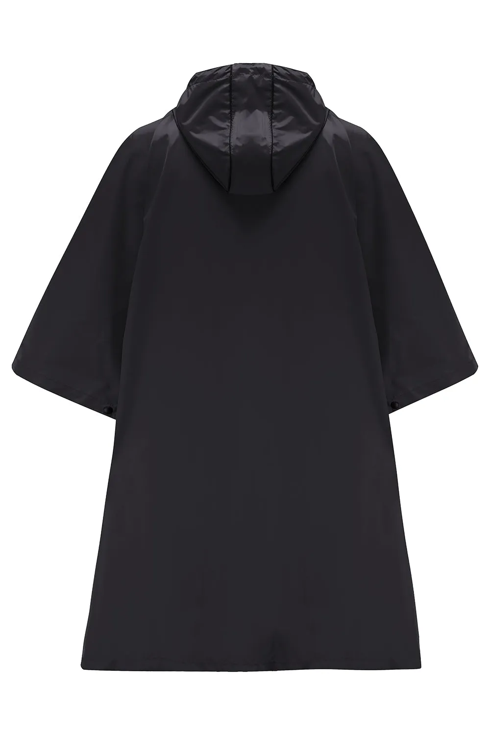 Poncho Packable Waterproof Cape - Black