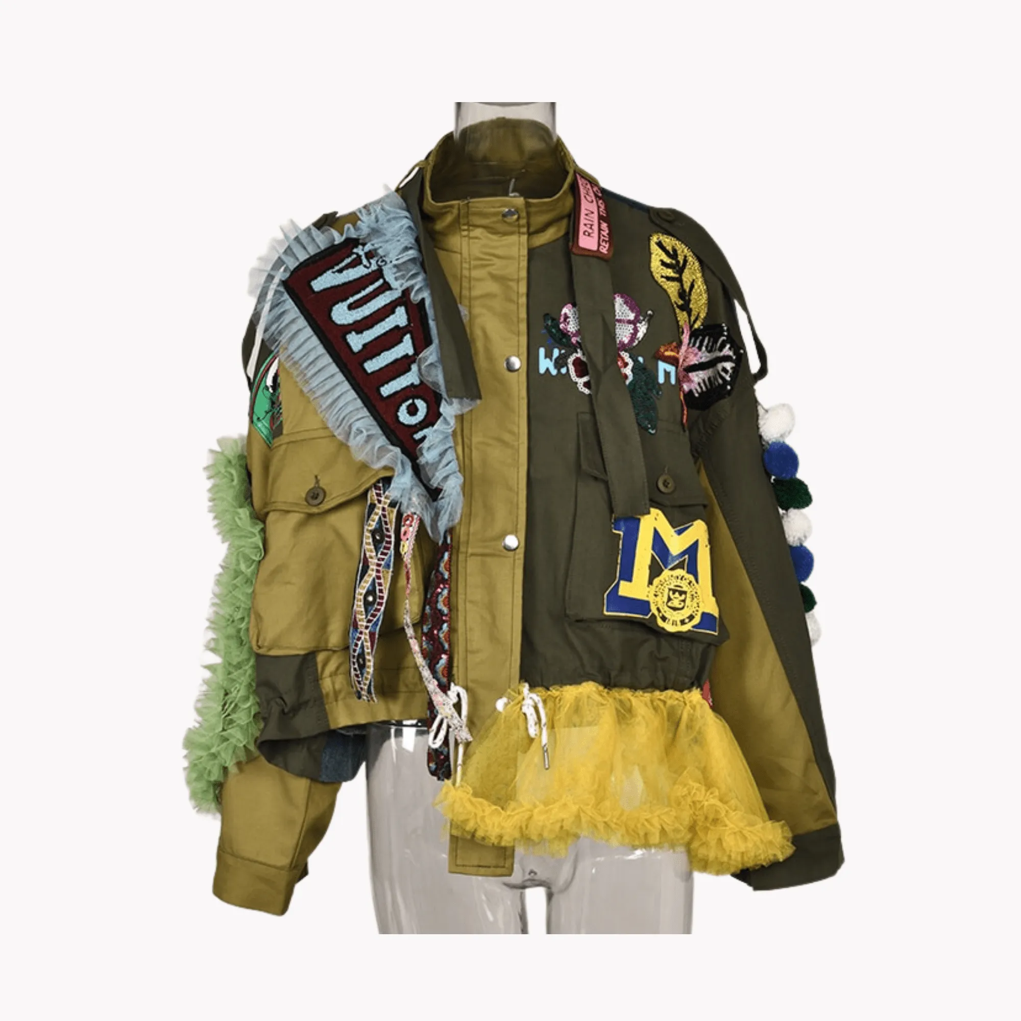Pre Order:  Patches Sequins and Laces Collage Jacket - @modelnehemie