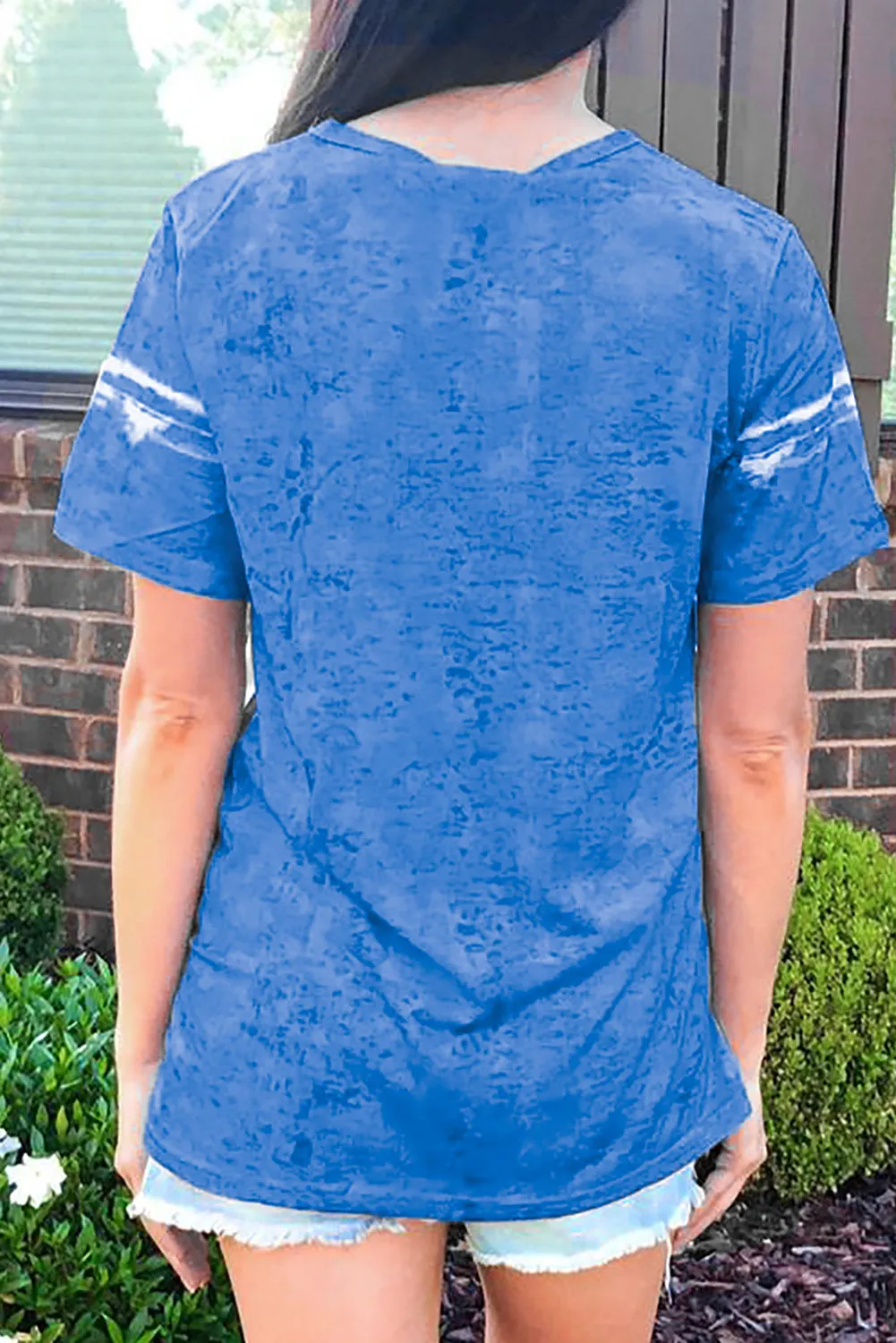 Short Sleeve Tie Dye Shirts Colorblock Tops