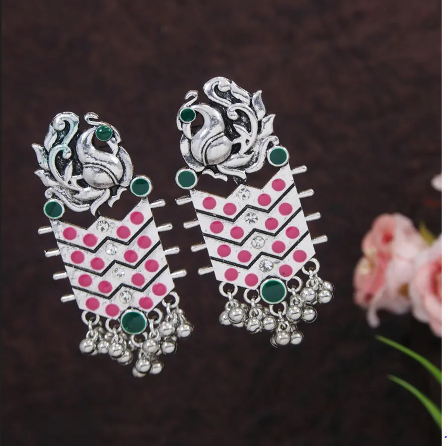 Silver Plated Fancy Designer Beautiful Peacock Antique Earring