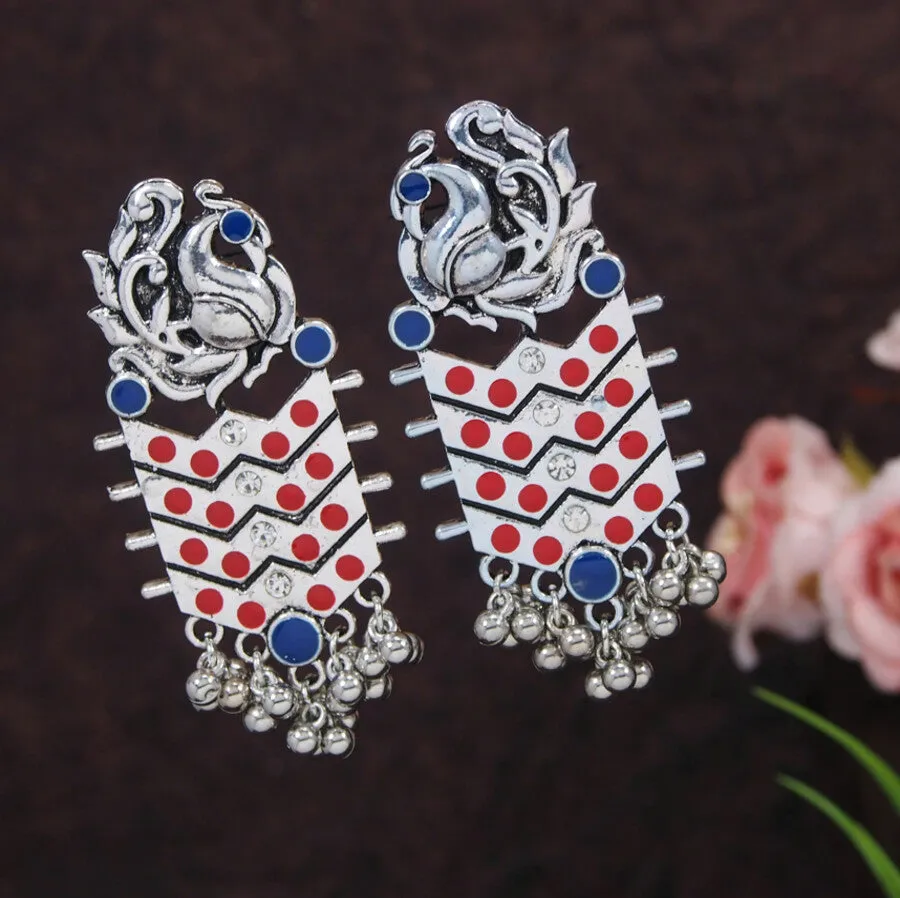 Silver Plated Fancy Designer Beautiful Peacock Antique Earring