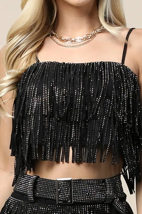 Stoned Fringe Crop Top