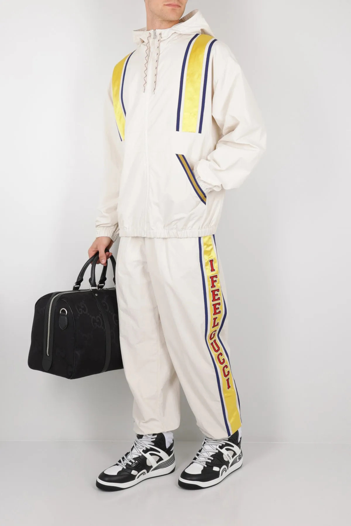 Striped Patchwork Nylon Sport Jacket