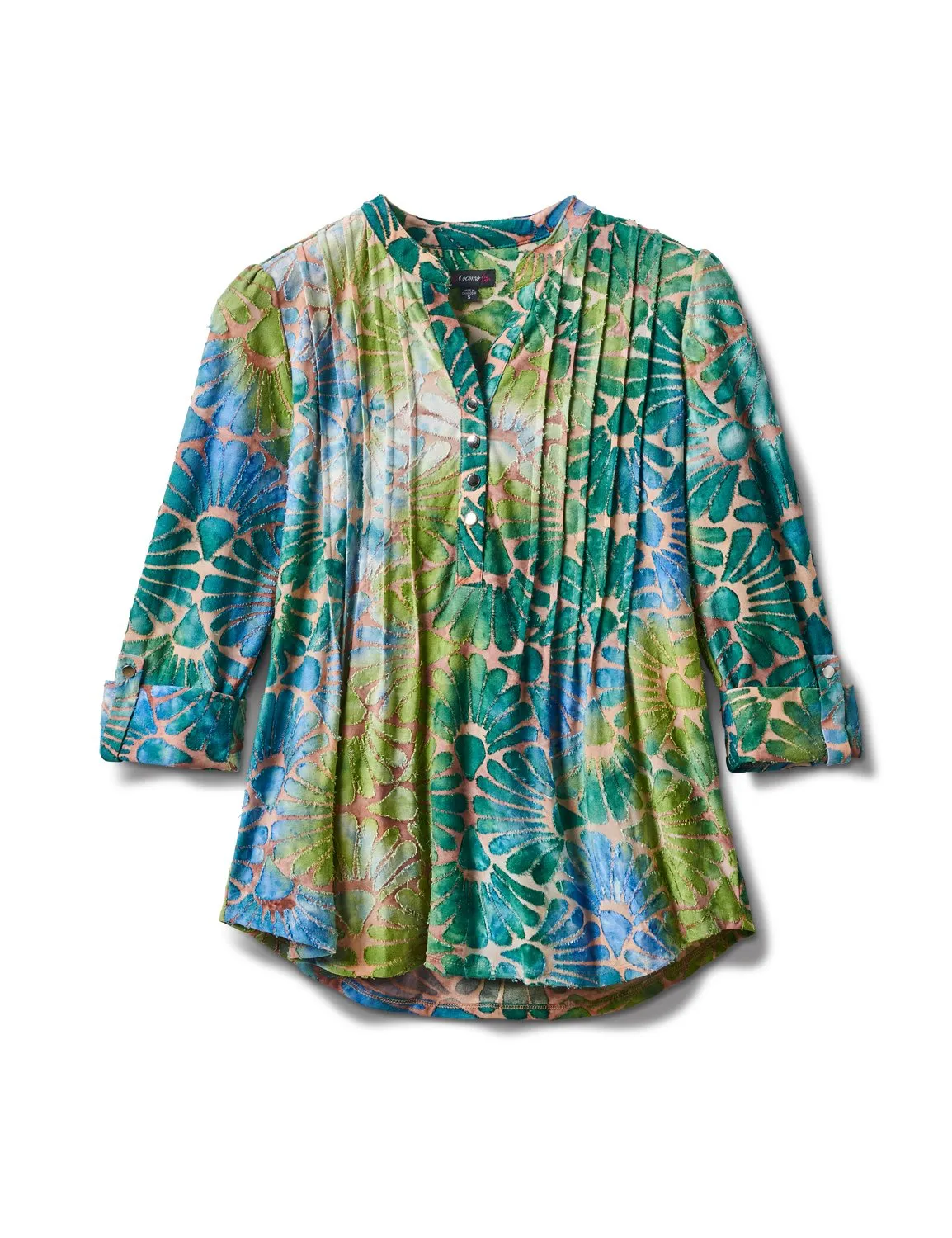 Tie Dye Clip Jaquard Popover Knit Top