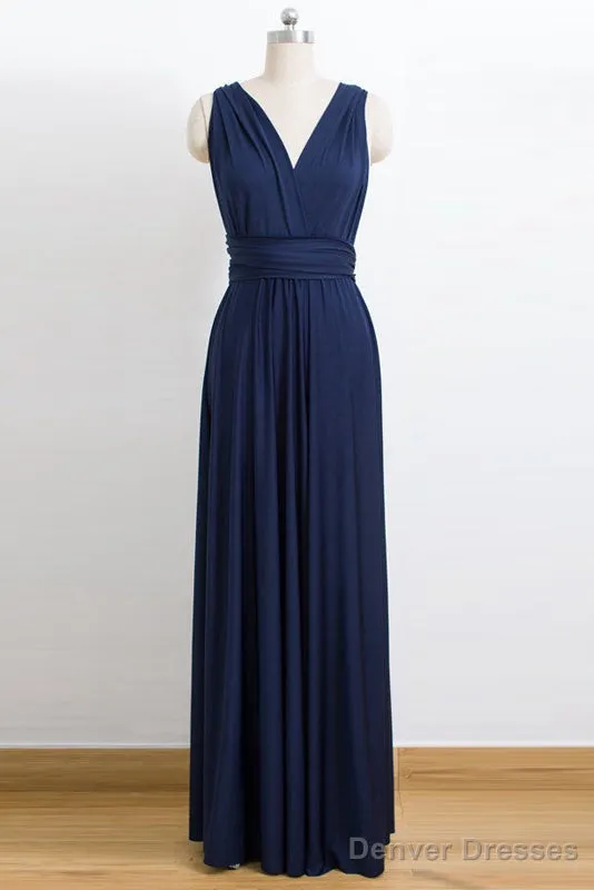 Tulle Floor-Length Sleeveless Convertible Bridesmaids Dresses