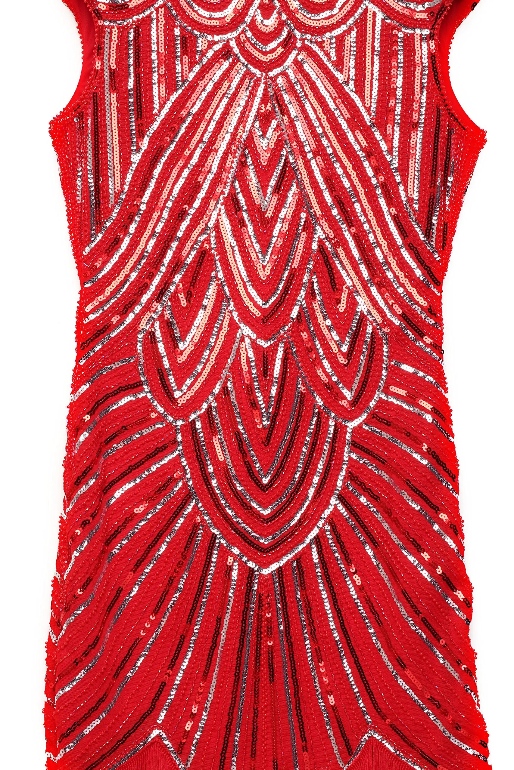 US STOCK Black and Gold Flapper Beaded Fringed Great Gatsby Dress