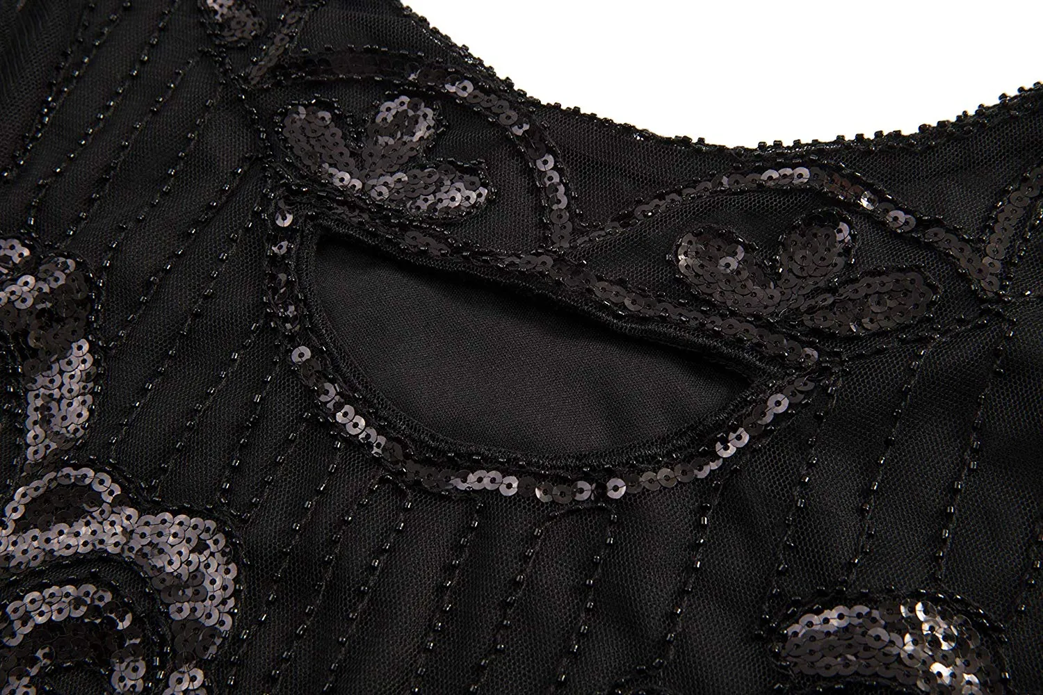 Vintage 1920s Unique Flapper Dress Beaded Gatsby Dress Roaring 20s Sequins Dress Art Deco