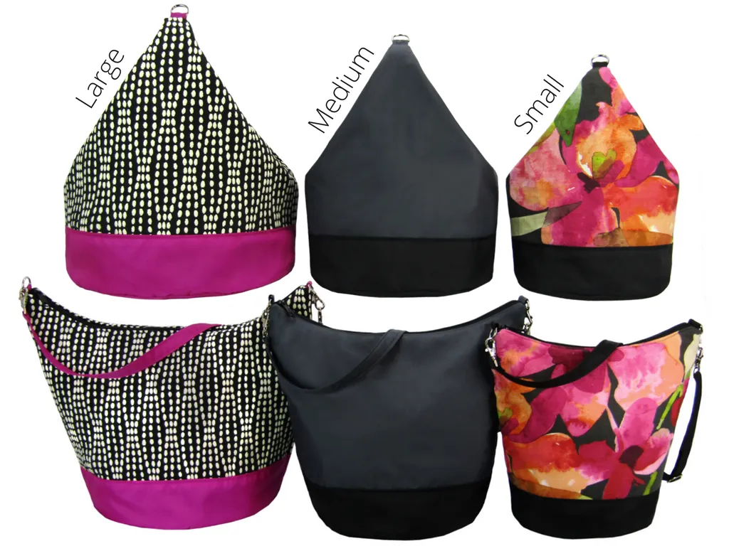 Wavy Dots in Yellow | Black Nylon | Convertible Backpack Purse