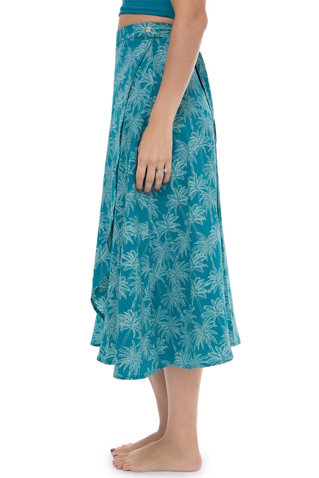 Women's Isla Convertible Wrap | Tahitian Teal Swaying Palms